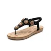 Brilham cristal grampo bonito floral toe Bohemia sandálias mulheres apliques de flores elástico macio única altura crescente mulher sapatos