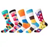 Myred 5 Pairs Jasne Multi Colorful Luksusowe Paski Argyle Mężczyźni Sukni Skarpety Bawełniane Modna Ślubna Śmieszna Nowość Załoga Skarpetka MX190719