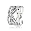Gros-Nouvelle arrivée CZ Diamond Rings avec boîte-cadeau originale pour Pandora 925 Sterling Silver Women's Wedding Ring Set Accessoires de mode