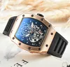 Top Quality Casual Fashion Hollow Watches men Luxury Army Skull sport quartz watch Silica Gel Strap sport Quartz Watches Whole7824188