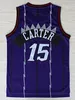 Toptan Erkek Spor Tracy McGrady 1. Jersey Beyaz Mor Siyah / Altın Vince 15 # Carter Jersey Penny 1 # Hardaway Formalar Dikişli S-XXL