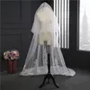Véu de noiva de renda catedral comprimento 2t camadas blush véu de casamento com pente branco marfim 300cm de comprimento 150cm de largura em stock261k