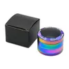 Creative black convex cover dazzling color 4-layer zinc alloy smoke grinder 63mm metal smoke grinder