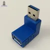 100 unids/lote ángulo recto USB 3,0 tipo A macho/hembra A hembra ángulo azul tipo cruzado adaptador acoplador conector cambiador de género velocidad rápida