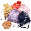 12x15cm Kordelzug Geschenke Taschen Hochzeit Weihnachten Verpackung Sack Tasche Chinesischen Stil Seidentuch Kleine Schmuckbeutel