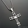 10 stks Rvs Multilayer Hollow Love Heart Cross Ketting Religie Jesus Titanium Faith Jewelry