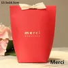 Upscale Black White Bronzing "Merci" Candy Bag "Thank You"Wedding Favors Gift Box Package Birthday Party Favor