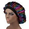 Women Girl Wide Stretch Satin Beanie Night Sleeping Caps Turban Hat Headwrap Bonnet Hair Care Accessories