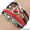 Charm Bracelets Love Heart Pearl Friendship Infinity Leather Bracelet