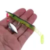 HENGJIA 100PCS Fishing Lures Laser Spinner Spoon Artificial Bait Soft Silicone Shad Jig Head Jigging Baits