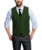 Brown Groom Vests Men's British Herringbone Tweed Vest Premium Wool Waistcoat Men's Formal Business Suit Vest Casual Dress Waistcoat