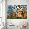 Alec Monopoly Graffiti Handcraft Oil Painting on Canvasquotwall street quot home decor wall art painting2432inch no stretc6994987