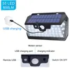 Solar Powered Outdoor Lighting 800LM 55leds IP65 Waterproof Solar Powered Outdoor Lighting PIR Sensor Solar Lamps with Remote Controller