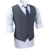 2019 Wedding Vests Suit Vest Mäns kostym Västar Vår och Höst Waistcoat Brown Single Breasted Stripes Wool Material Casual Vest