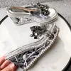 Gouden zilveren strass Fringe High Heel Platform Wedge Sandals Women Designer schoenen Transparante slippers 2020 Grootte 34 tot 40 TRAAN4198043