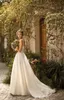 2020 Lihi Hod A Line Wedding Dresses Sequins Appliqued Beaded Lace Sweep Train Beach Wedding Gowns Custom Made Lace Bridal Dress