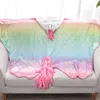 Unicorn Koczek z kapturem Soft Flanel Wearable Koc Klimatyzacja Koc Cartoon Szal Moda Dzieci Poncho Dzieci Wrap DHW2560