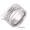 2019 New Personalized Titanium Stainless Steel Gold Silver Diamond Womens Ring Band Personalized 2 Row Rhinestone Lovers Gifts Wholesale