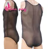 Lingerie Sexy chaude maille transparente Body en Nylon hommes Sexy Body une pièce lutte Singlet Body costume Bondage Lingerie