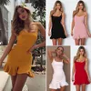 Mode-Womens Jurken Soild Kleur Sexy Mode Sling Rok 6 Kleuren Zomer Casual Designer Jurk Geplooide Rok Dameskleding