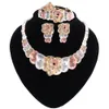 Mode Kvinnor Smycken Set Afrikansk Dubai Guldfärg Halsband Armband Örhängen Ring Bröllop African Beads Smycken Sets