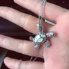 Nowa moda Naszyjniki z srebrnym łańcuchem łańcucha zwierzęcych dziewcząt opal wisiorek urok naszyjnik urodziny biżuteria dla kobiet prezenty