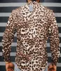 Leopard Shirt Men 2019 Nowy Slim Fit Male Dress Sukienka Długim Rękawem Casual Cienkie Streetwear Męskie Lampart Drukuj dla mężczyzn 5xl-M