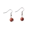 Bead Earrings 8mm Ball Natural Stone Beads Silver Earrings Ladies Fresh and Elegant