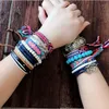 Mode handgjorda vävarmband Bohemian Nepal Braid Cords Strand Style National Armband för Kvinnor DIY Smycken 1,5cm
