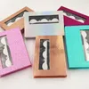 25mm 3D Mink Eyelashes with Tweezers Packaging Box 3 pairs/set Eye Lashes Messy Cross Thick 5D False Eyelash