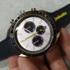 남성 시계 속도 시리즈 40mm 다기능 쿼츠 크로노 그래프 원래 걸쇠 부티크 고무 손목 시계