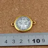 30st Katolska St Benedict Cross Connector för smycken som tillverkar armband DIY-tillbehör 34.2x25.8mm F-63