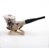 Hot-selling 165mm ink painting straight handle ceramic pipe hollow design quality light non-ironing handicraft products