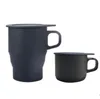 Tasse à café télescopique BPA Silicone tasse à eau rétractable tasse à café tasse couvercle de paille 3 pièces beaucoup rétractable Camping voyage verre à vin ZYQ90