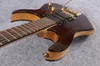 Custom 24 Frets RG Prestige Neck Thru Body 77 Natural Walnut Brown Electric Gitarr Floyd Rose Tremolo Bridge Locking Nut, HSH Pickup