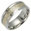 Erkekler Aydınlık Dragon Ring Band Parmak Paslanmaz Çelik Karanlık Halkalarda Moda Takı ve Sandy Drop Ship