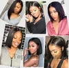 Natural Soft Short Straight Bob Black Color 1b Synthetic Wig Side Parting Glueless Heat Resistant Fiber Hair For Black Women5524478