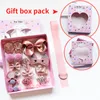 Raindo 18 Pcs/Box Children Cute Hair Accessories Set Baby Fabric Bow Flower Hairpins Barrettes Hairclips Girls Headdress Gift Wholesale