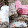 Comfortable Pet Dog Diaper Pads Bed Mats Sleep Flora Paw Print Puppy Fleece Soft Blanket Beds Mat For Cat Small Supplies