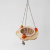 Bird Wood Swing Toys Parakeet Perches Hanging Cage Toy for Conures Parrots Cockatiels Stand Holder Toy yq01697