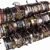 Vente en gros de lots en vrac Mix Styles Bracelets de manchette en cuir en métal Bijoux pour hommes et femmes Cadeaux de fête (Couleur: Multicolore)