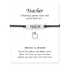 Lettre en gros TEACH Bracelet avec cartes-cadeaux Wish Bracelet Bijoux Cadeau pour enseigner Prix de gros de haute qualité