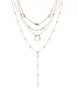 Fashion-Simple Style Elephant Moon Elemental Pendant MultiLayer Halsband Sexig Clavicle Chain A6106