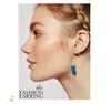 Wholesale- Gold Alloy Multi Color Natural Stone Geometry Arrow Shape Stud Earrings For Women Jewelry Gifts Mix Colors