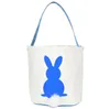 Newest Easter Rabbit Basket Easter Bunny Bags Rabbit Printed Canvas Tote Bag Egg Candies Baskets 4 Colors