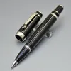 High quality Bohemies Black Resin Golden Silver Clip Roller ball pen Writing office school supplies with Diamond and Serial Number on Clip