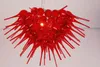 100% munblåsa CE UL Borosilikat Murano glasdale Chihuly Art Glossy Red Brilliancy Glys Candelier Lighting