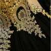 Sexy preto e ouro vestido de baile vestidos de noite vestidos formais longas ilusão mangas rendas applique tule designer baile de formatura vestido9439890