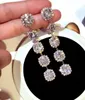 Wholesale- new ins luxury designer diamond rhinestone zircon exaggerated dangle chandelier stud fashion earrings for woman girls