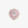 Nueva llegada 100% 925 Sterling Silver Pink Sparkle Flower Fit Fit original europeo brazalete de joyas de moda accesorios para joyas292s